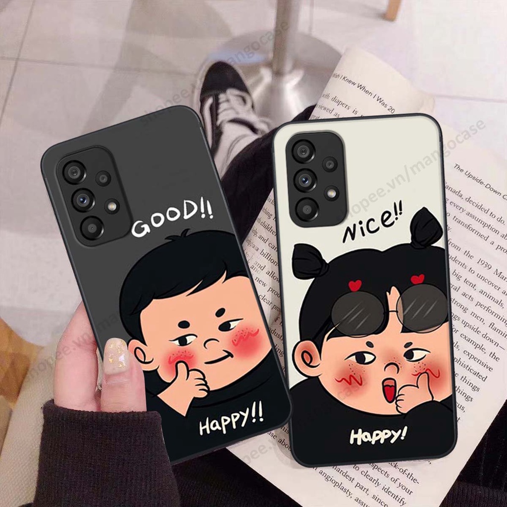 Ốp lưng Samsung A13 / A23 / A33 / A53 / A73 5G in hình happy nice, bé gấu đáng yêu