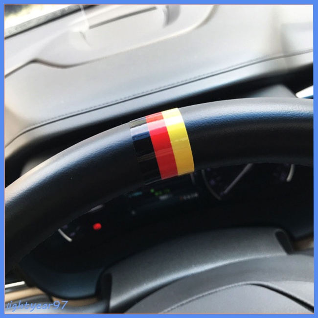 Miếng Dán Trang Trí Vô Lăng Xe Hơi Họa Tiết Lá Cờ Nhiều Màu Độc Đáo J02