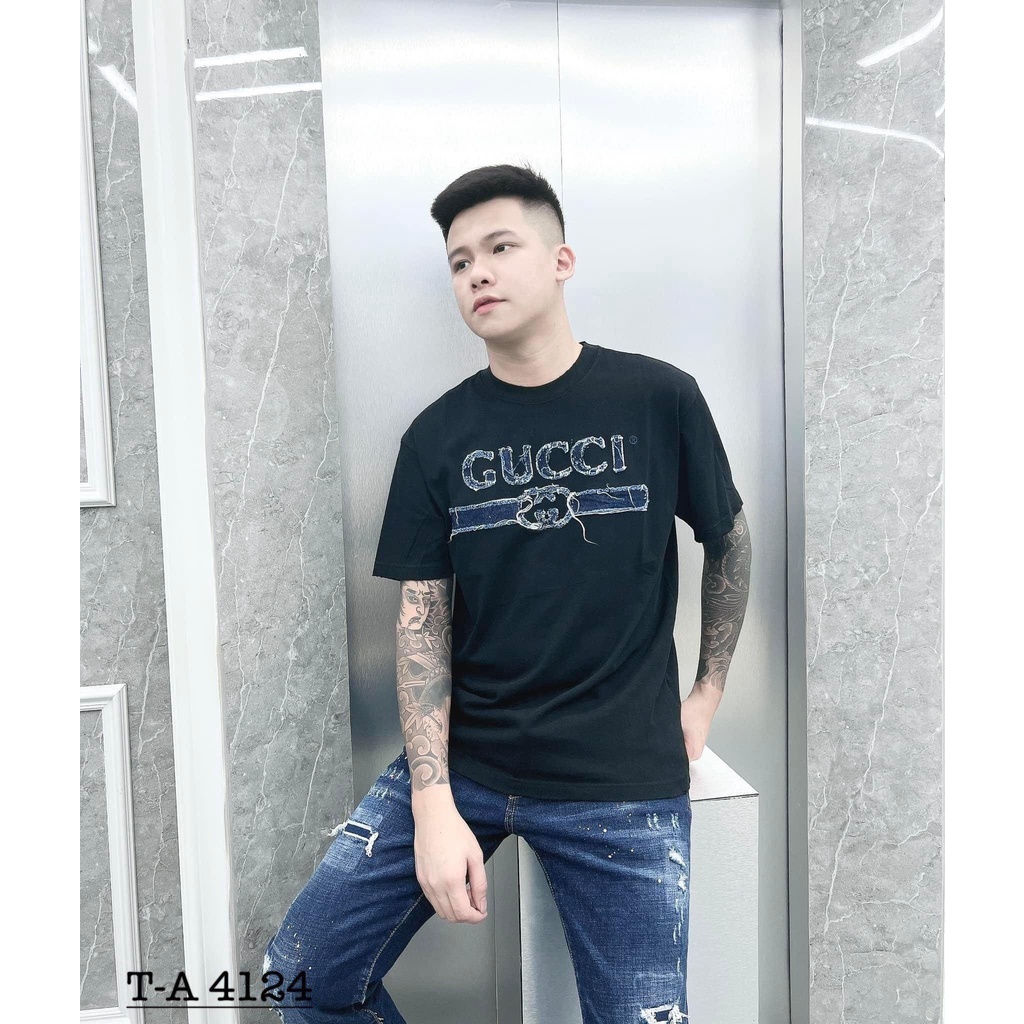 Áo Phông Nam thêu chữ GC rách 100% cotton cao cấp. Áo cộc GC rách chữ thêu vải bò nam nữ hot trend MINH TÂY STORE