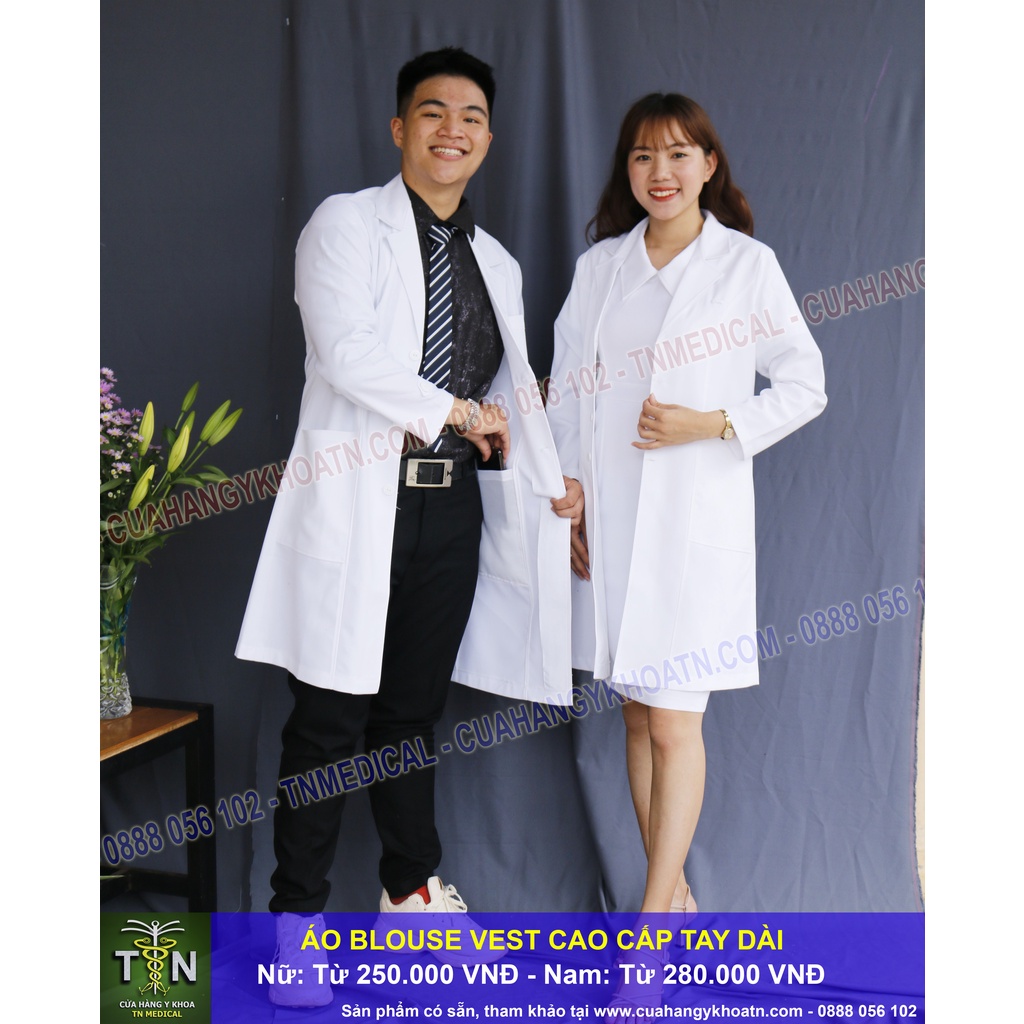 Áo Blouse  Bác Sĩ, Dược Sĩ, Xét Nghiệm - Thương Hiệu TN Medical