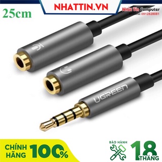 Cáp chia audio 3.5mm ra 2 đầu 3.5mm loa và mic ugreen 30619 - phân phối chính hãng
