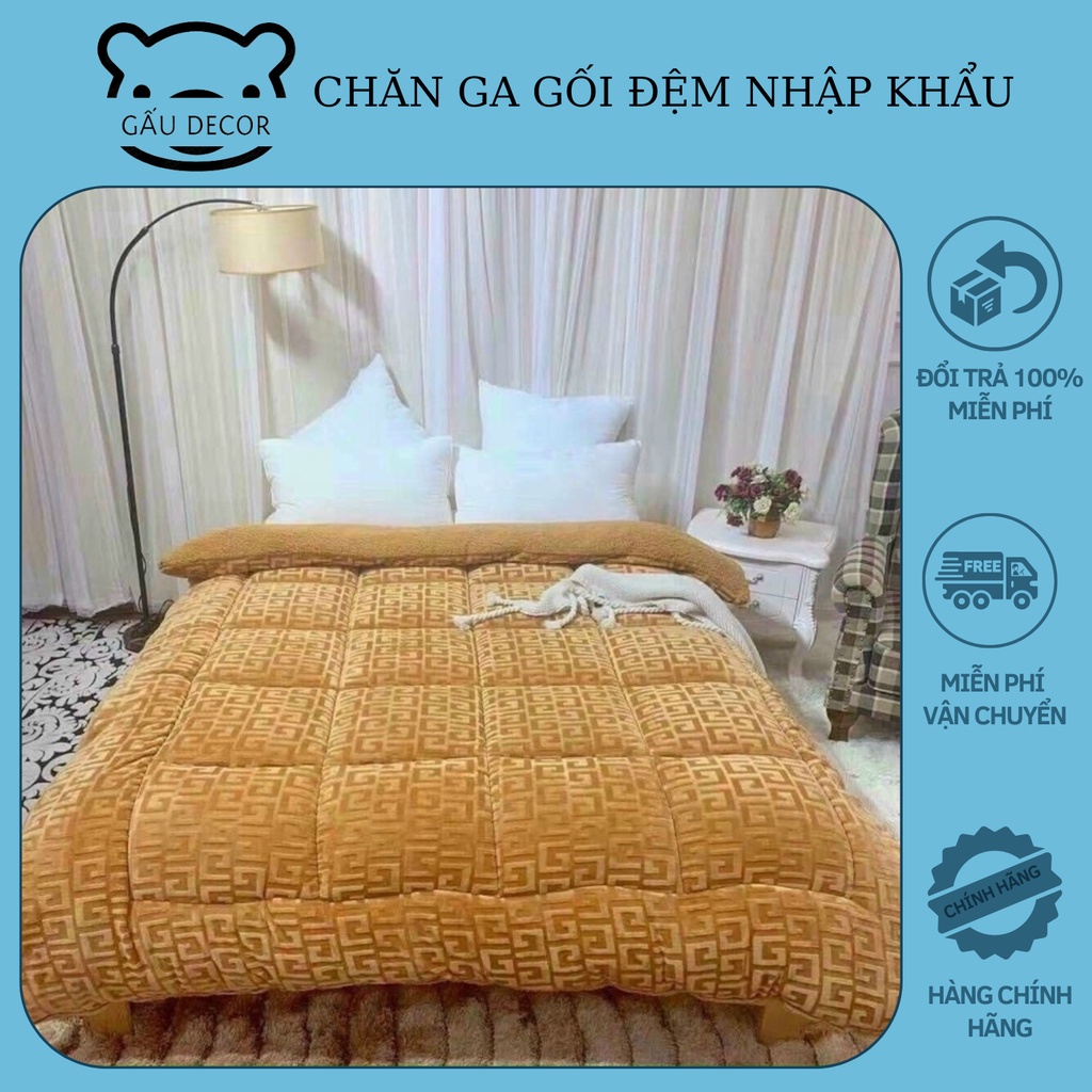 Chăn lông cừu chữ vạn đại hàn, mềm lông cừu cao cấp hàng loại 1 không xù lông siêu ấm