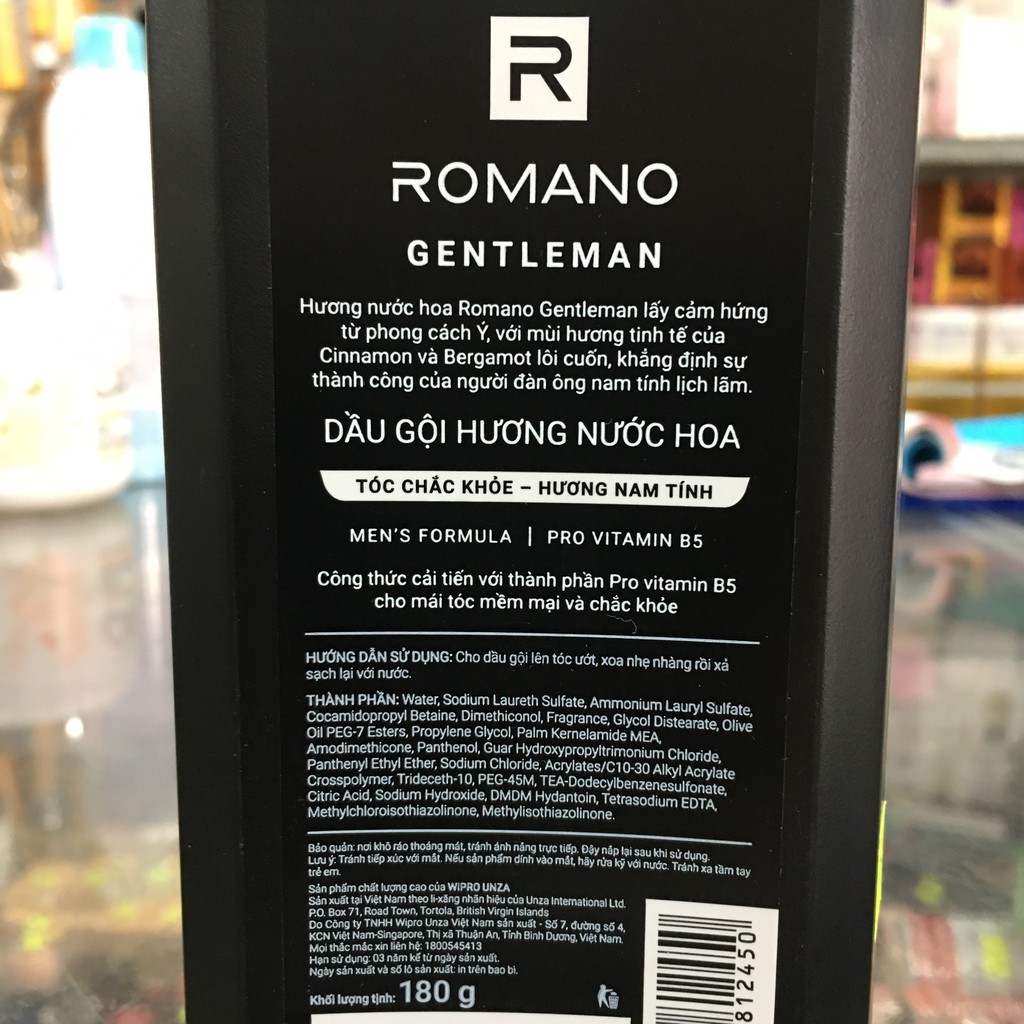 Dầu gội hương nước hoa Romano Gentleman tóc chắc khoẻ 180g
