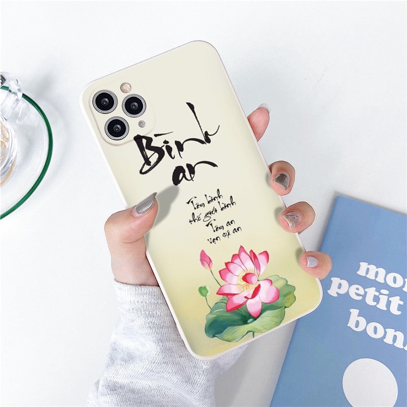 Ốp iphone chống sốc bình an đơn giản viền vuông ốp lưng iphone x/xr/xs/xsmax/6/6s/se2020/13pro/12promax/11promax
