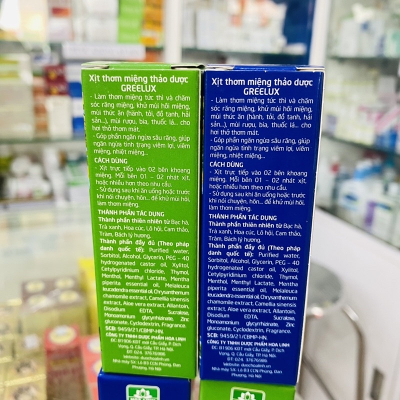 ✅  Xịt Thơm Miệng Greelux Extra Cool Thảo Dược Chai 12ml - Chai Xịt Khử Mùi Hôi Miệng GreeLux Bạc Hà