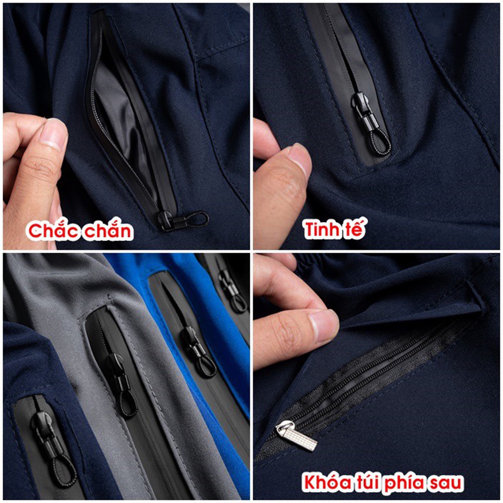 Quần đùi nam, quần short nam hai màu vải gió chun co giãn mềm mại thoải mái