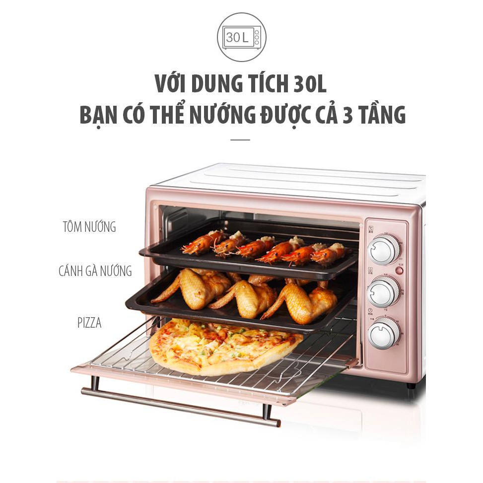 Lò Nướng Điện 220V dung tích 30L Đa năng - HanruiOffical