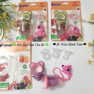 Túi nhai ăn dặm chống hóc có 3 núm nhai Kichilachi