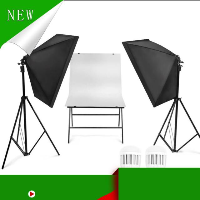 Bộ đèn studio kèm softbox 50x70 có chân đèn, hỗ trợ hắt sáng chụp ảnh sản phẩmcon quay