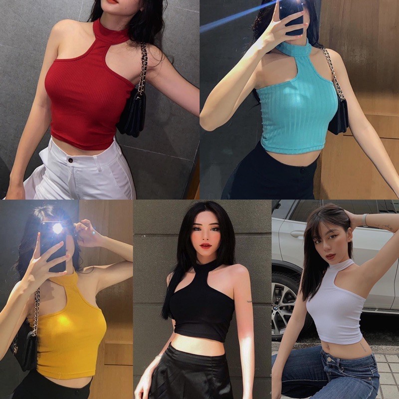 Áo Croptop Áo Kiểu Thun Gân Xịn Loại 1 Ko Bay Nhão [ ẢNH THẬT 100%