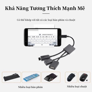 Cáp OTG 3 đầu cho android - Cáp Usb cho android-OTG cable 3 trong 1 Dây cáp chuyển đổi Micro/Type-C.