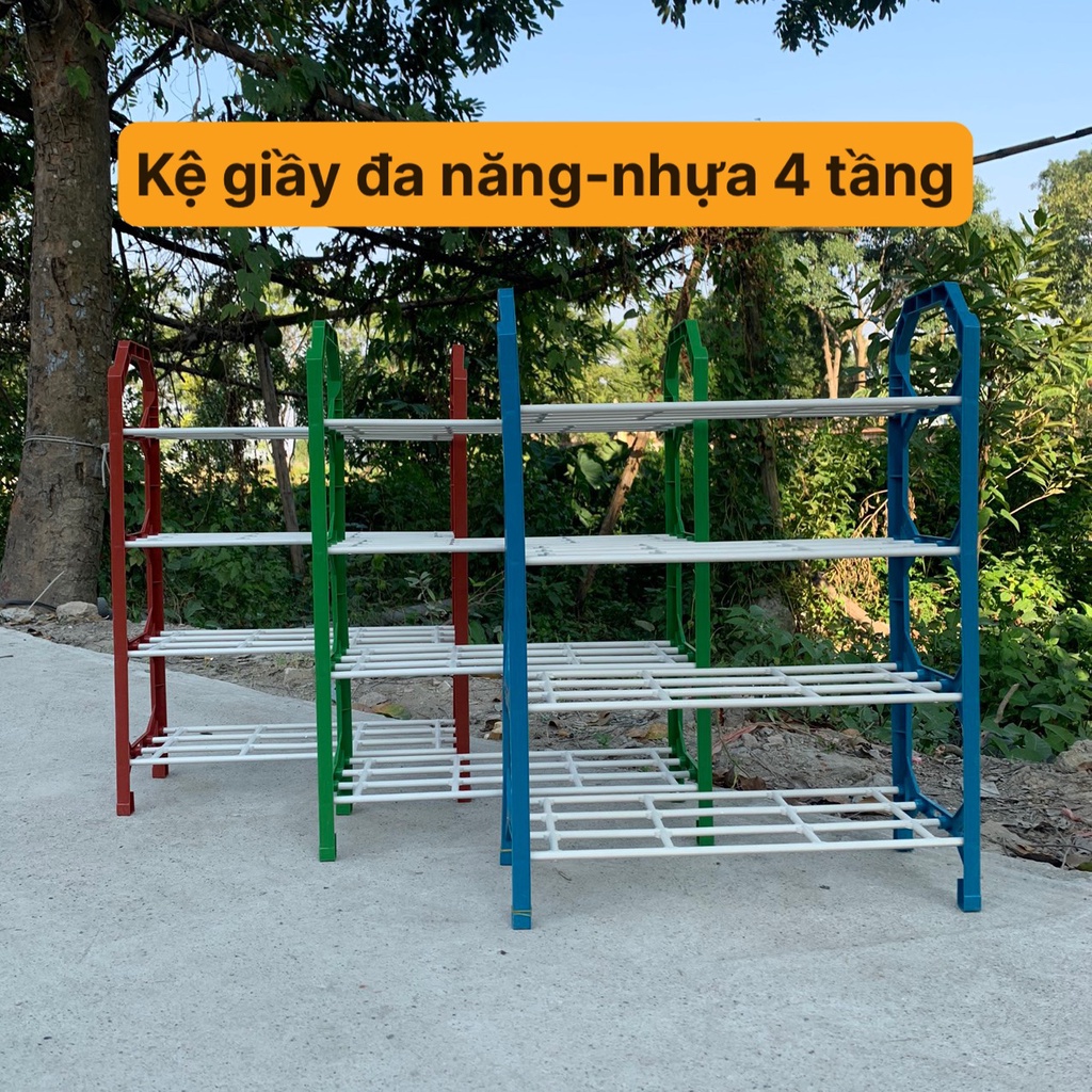 KỆ GIẦY DÉP ĐA NĂNG NHỰA 4 TẦNG 42x18x56cm HÀNG LOẠI 1