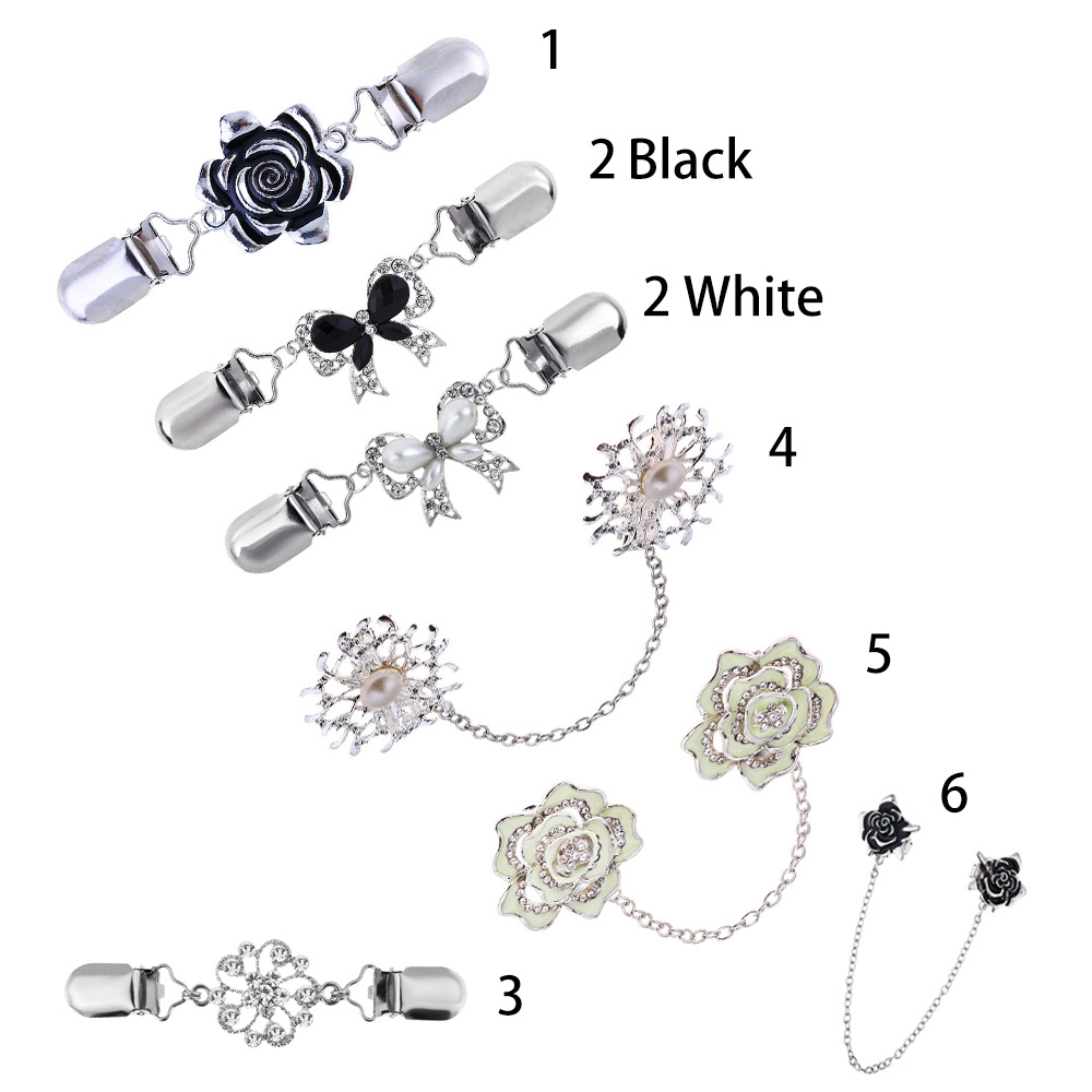 Ghim cài áo phối mặt hoa đính đá xinh xắn