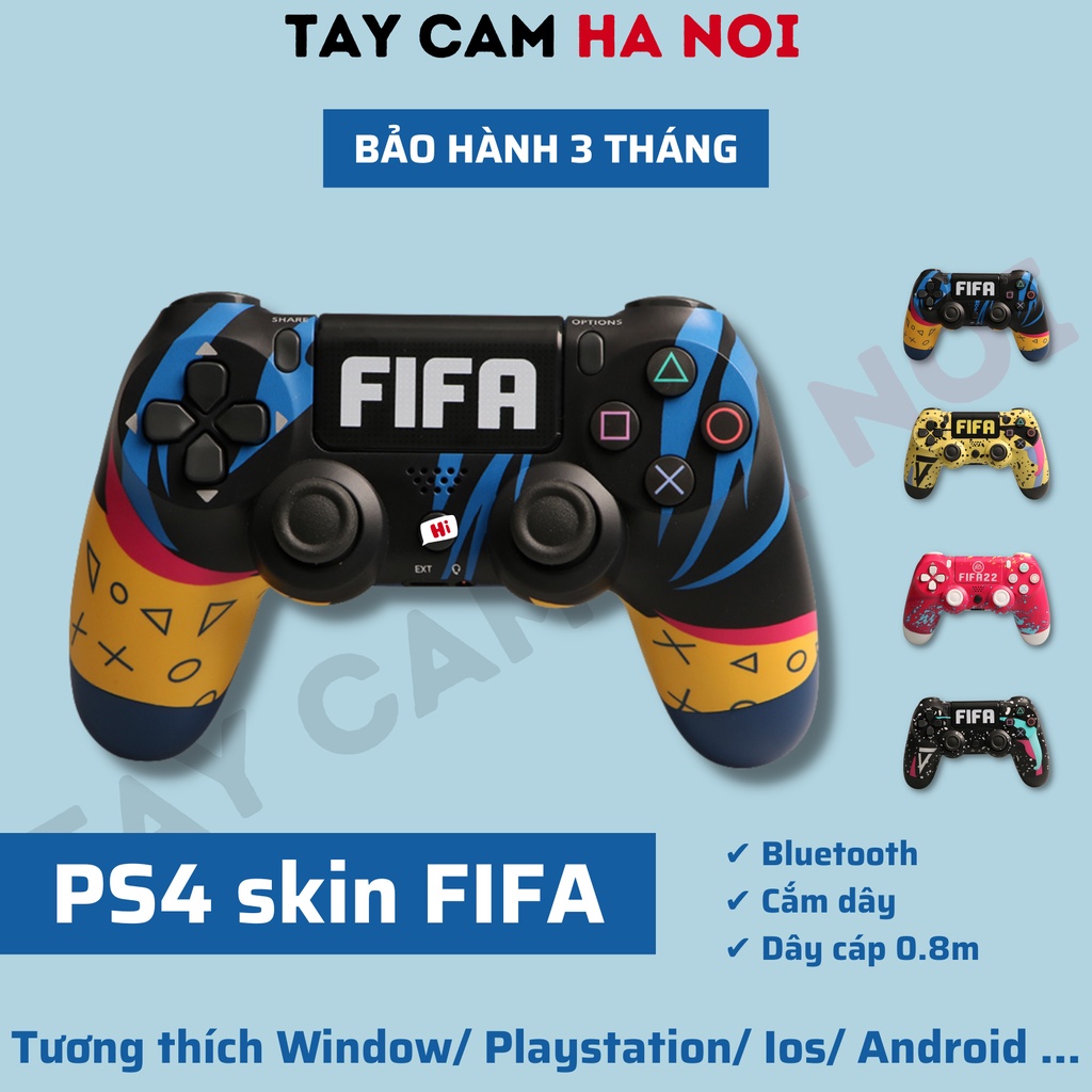 Tay cầm FO4 PS4 chơi game có dây, không dây Bluetooth full skill, full game - skin FIFA