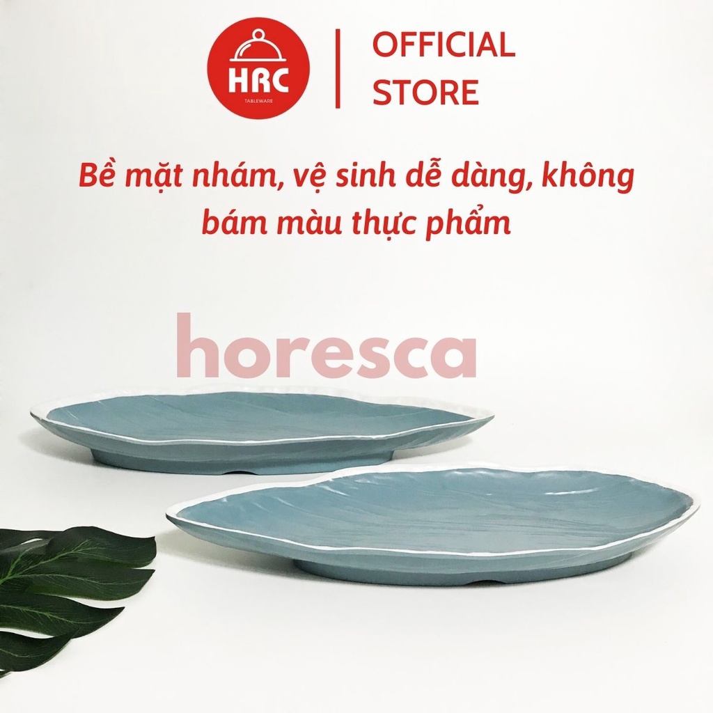 Bộ Đĩa Nhựa Phíp Melamine Giả Gốm Sứ Màu Xanh Dương [SANG TRỌNG] Bộ Kiểu Dáng Độc Đáo Phong Cách Châu Âu