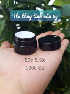 Hủ thuỷ tinh nâu 5g - hu chiet kem thuy tinh