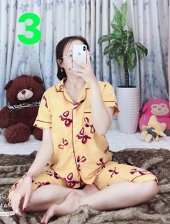 Pizama kate quần lửng full viền