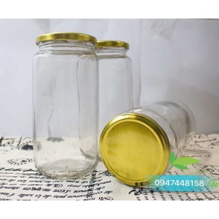 Hũ thuỷ tinh nắp thiếc vàng 1000ml