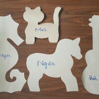 Set 10 rập giấy thú bông