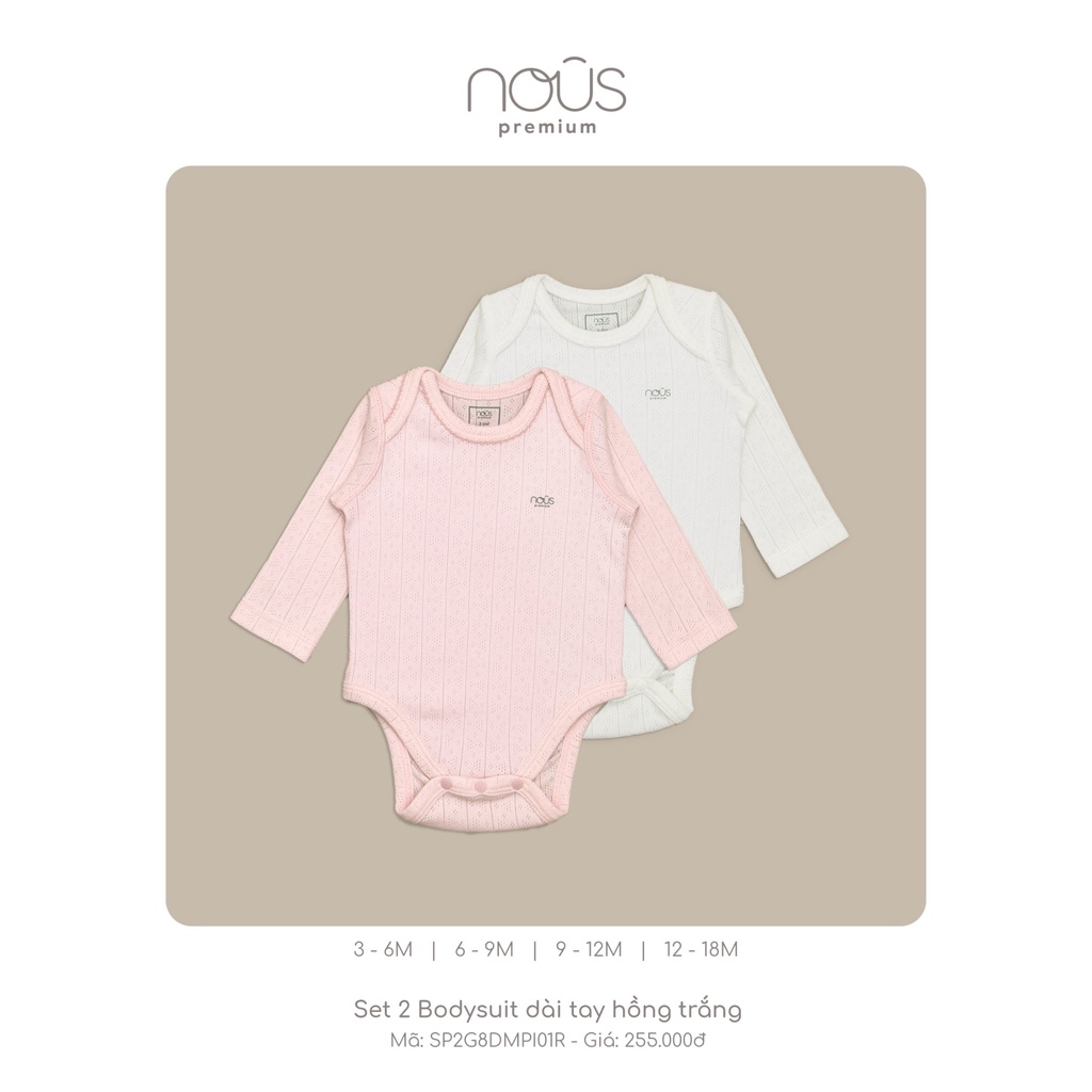Bộ bodysuit sơ sinh ngắn tay, dài tay mềm mát, thấm hút tốt bé trai và bé gái đủ màu - Nous Bình Dương Bipbipstore