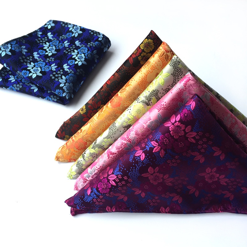 Khăn Lụa satin Vuông 25cm * 25cm In Họa Tiết Hoa Sang Trọng Cho Nam