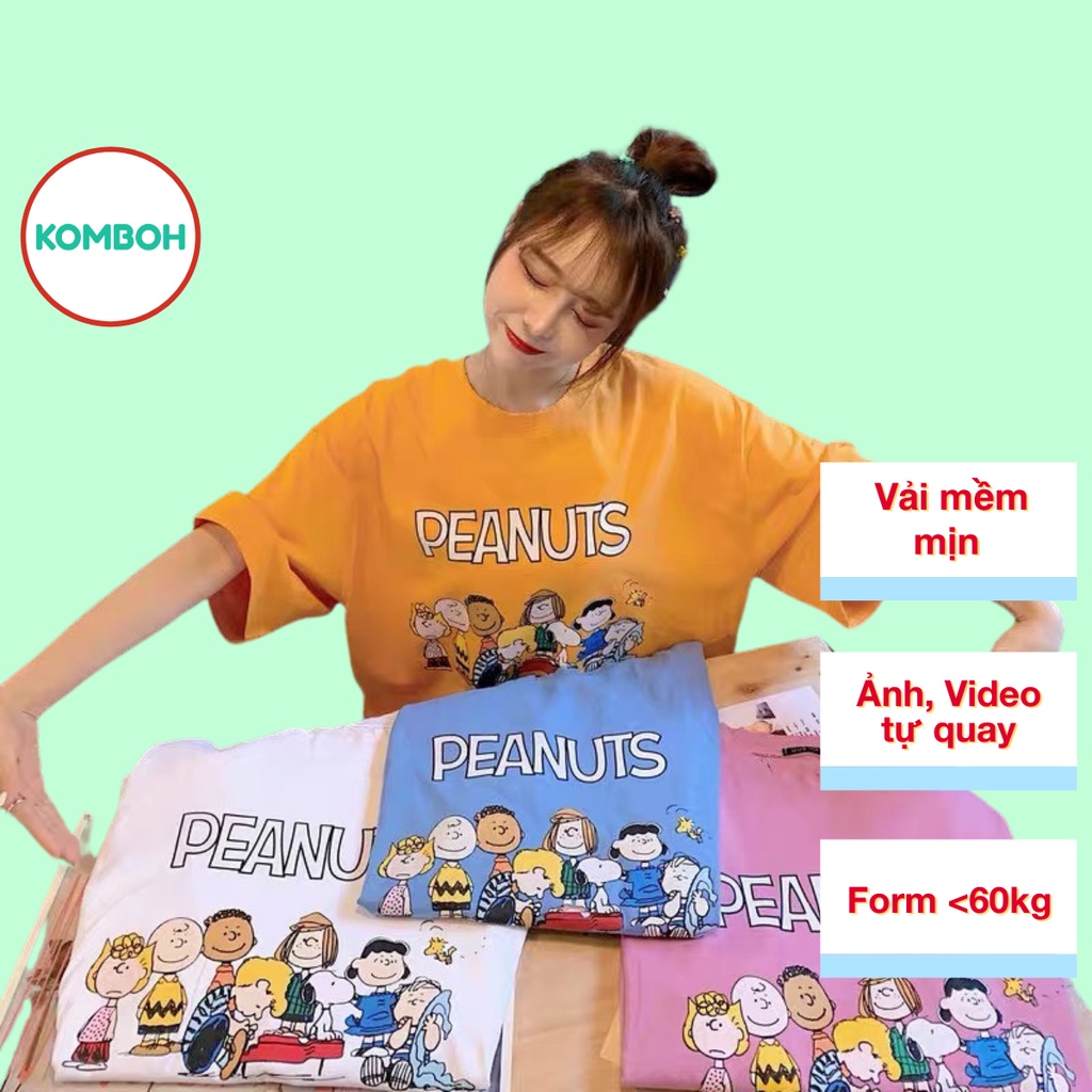 Áo thun tay lỡ phông Unisex nam nữ oversize form rộng ulzzang PEANUTS KOMBOH A24 | BigBuy360 - bigbuy360.vn