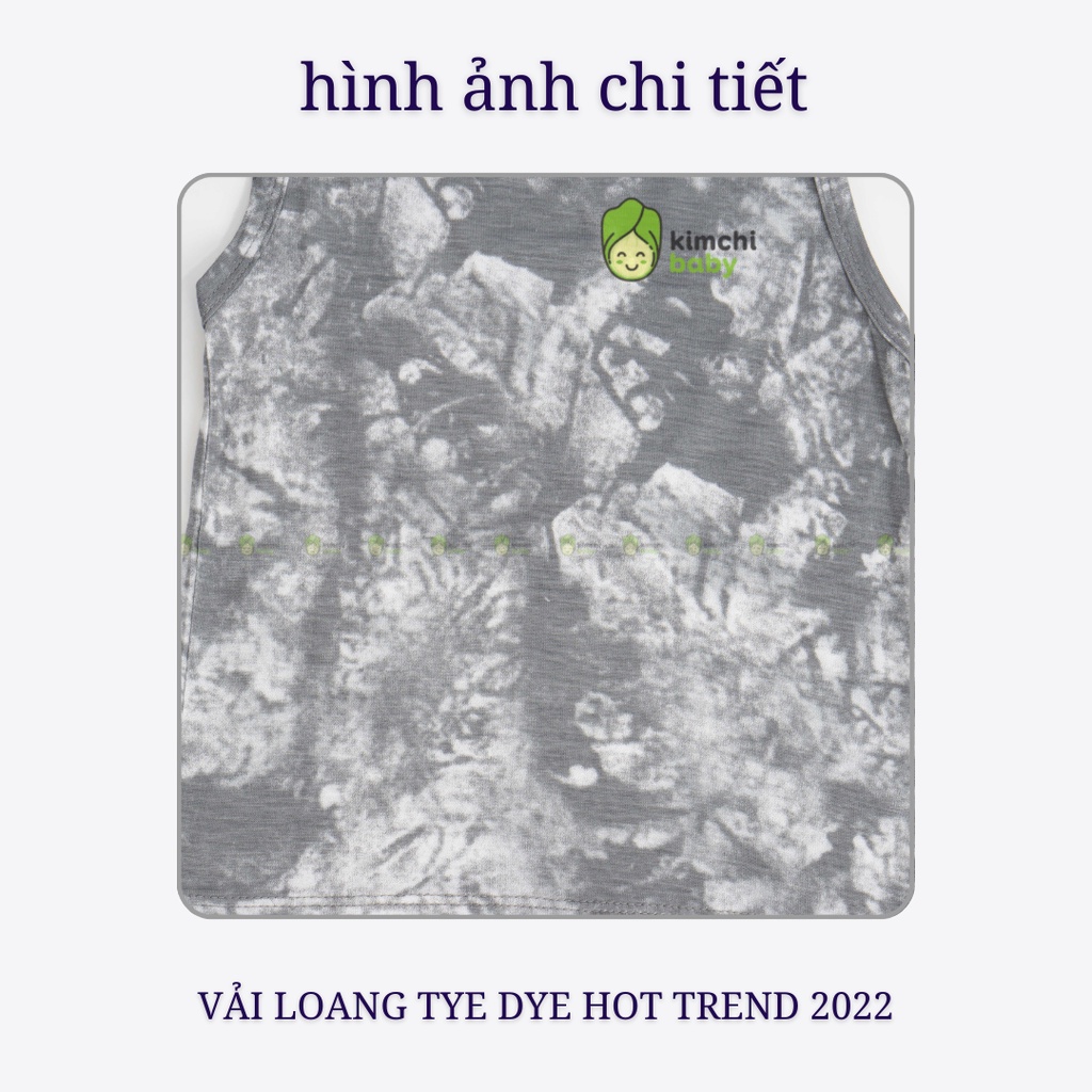 Bộ Ba Lỗ Bé Trai Minky Mom Vải Thun Lạnh Loang Màu Tye Dye 2022, Áo 3 Lỗ Cho Bé Mặc Hè Thoáng Mát MKM3LO2201