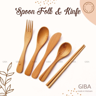Muỗng dài dùng cà phê trà bằng gỗ - GIBA