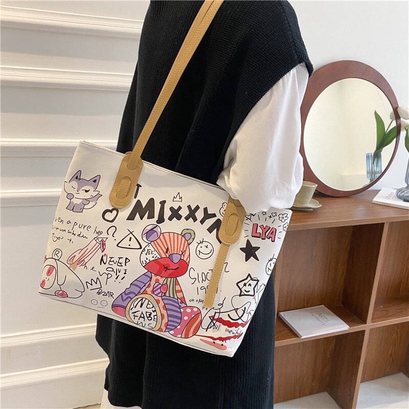 Túi xách tote đeo vai nữ giá rẻ đẹp đi chơi phong cách thời trang hàn quốc dễ thương cute Chanmi Store DC 345