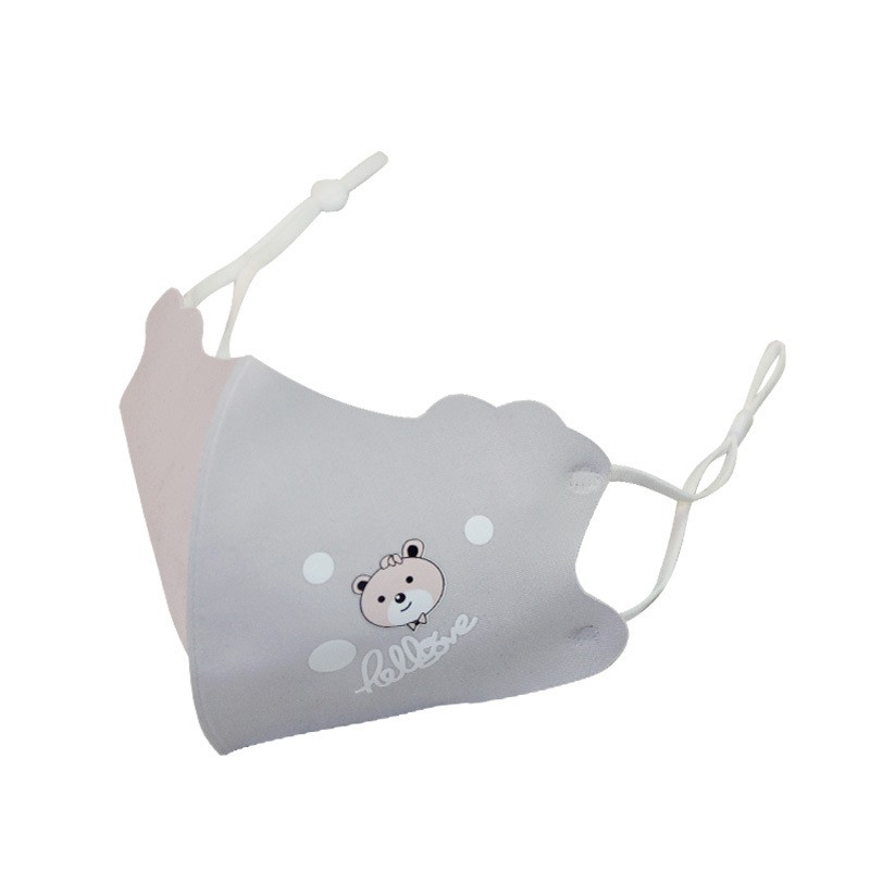Khẩu trang cho bé vải xu mịn cấp độ 5 hình thú dễ thương ôm vành tai