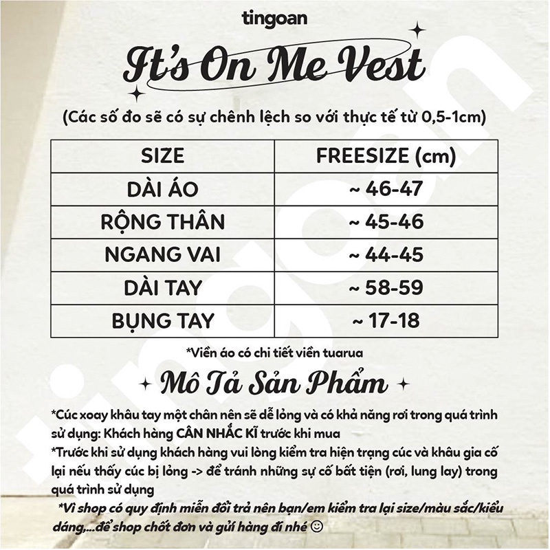 Áo khoác vest crop cắt thân dáng rộng nude tingoan IT’S ON ME VEST/ND