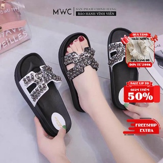 Dép Nữ MWC Quai Ngang Đính Đá Sang Trọng NUDE- 3340