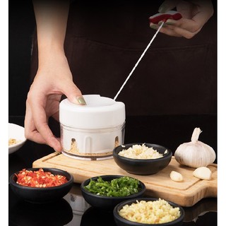 Dụng Cụ Xay Tỏi Ớt Kéo Tay Đa Năng