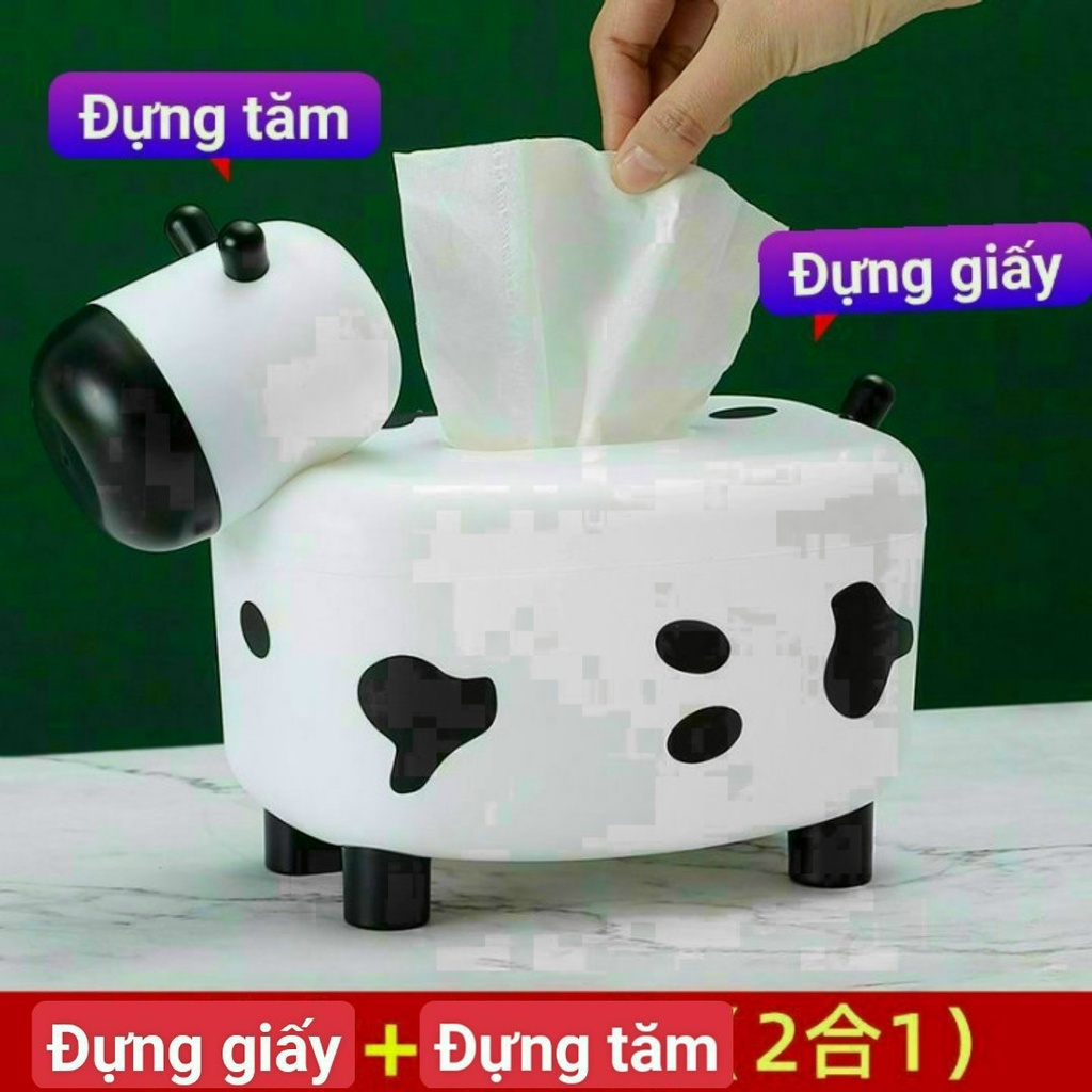 HỘP ĐỰNG GIẤY, TĂM HÌNH CON BÒ SIÊU DỄ THƯƠNG