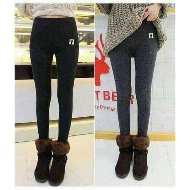 Quần nỉ lót lông_quần legging mùa đông siêu ấm lưng cạp cao giữ nhiệt leggin ôm bó vải dày dặn