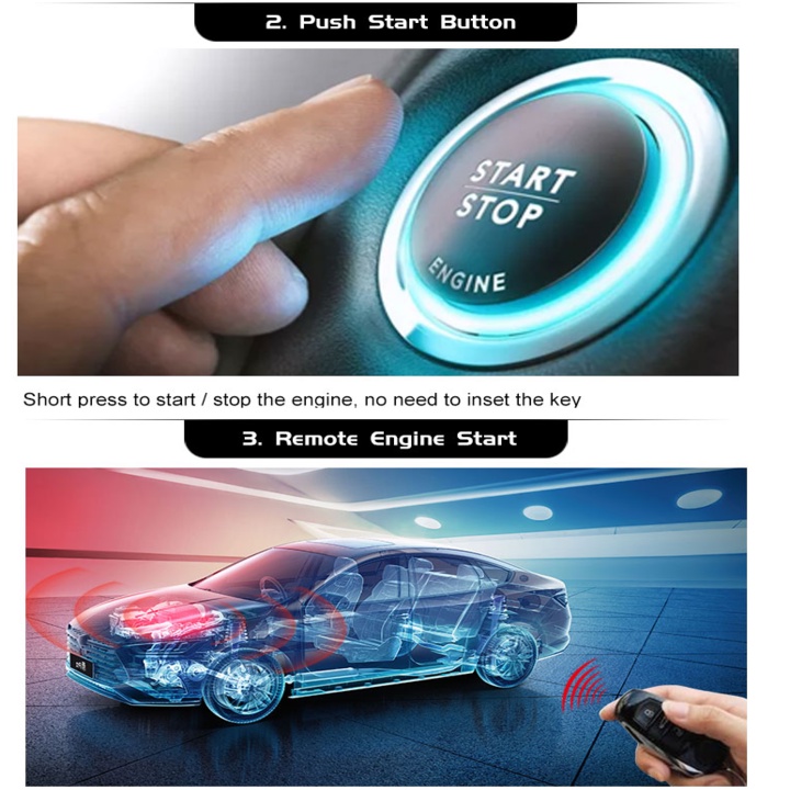 Bộ chìa khóa thông minh START-STOP, nhãn hiệu OVI điều khiển từ xa dành cho ô tô Chevrolet