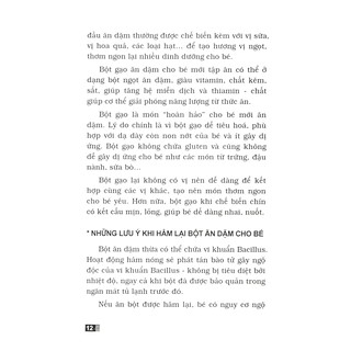 Thực Đơn Cho Bé - Các Món Bột