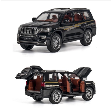 Mô hình xe ô tô Toyota Land Cruiser PRADO 1:24 hãng CHEZHI kim loại đồ chơi trưng bày oto rc trẻ em mini vỏ sắt quà tặng