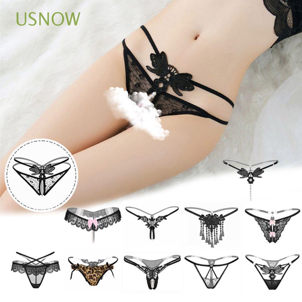 Quần Lót Chữ T Phối Ren Rỗng Mát Xa Lưng Đính Ngọc Trai Giả Quyến Rũ Cho Nữ