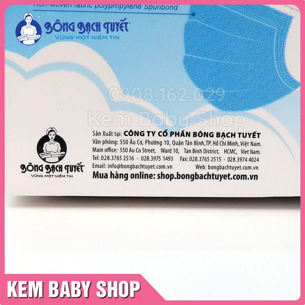 Khẩu trang cho bé từ 6 - 11 tuổi Bông Bạch Tuyết (30 cái) - Khẩu trang y tế cho bé 3 lớp Bạch Tuyết