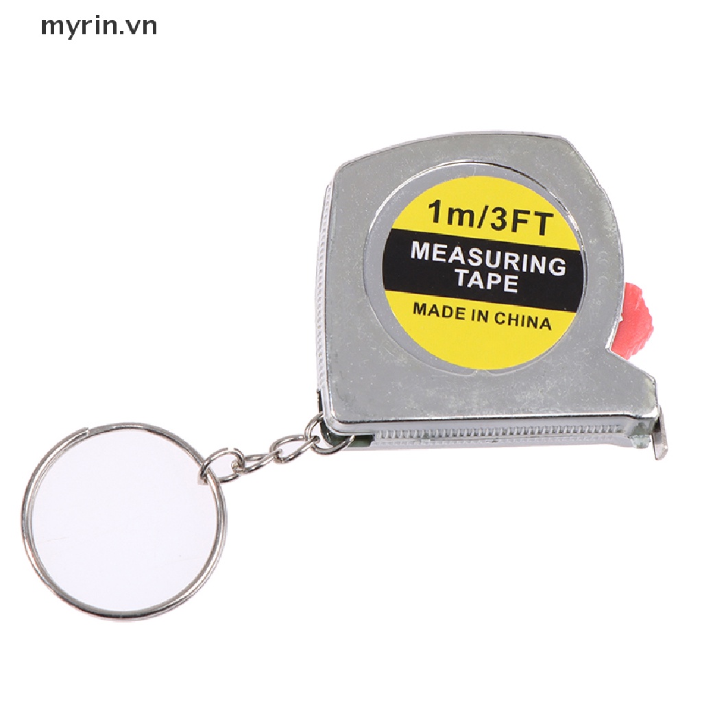 Thước Dây Bỏ Túi 1M / 3ft Bằng Thép Không Gỉ Có Móc Khóa Tiện Dụng