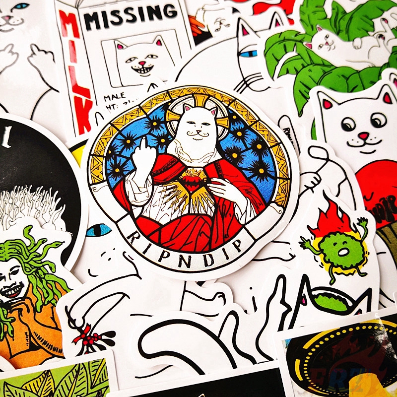 ❉ RipNDip Series 03 Bad Cats Arts Series Stickers ❉ 50Pcs/Set Luggage Laptop Skateboard Doodle Stickers
