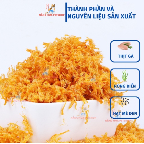 Ruốc gà, chà bông gà cho chó mèo, thức ăn cho cho chó mèo