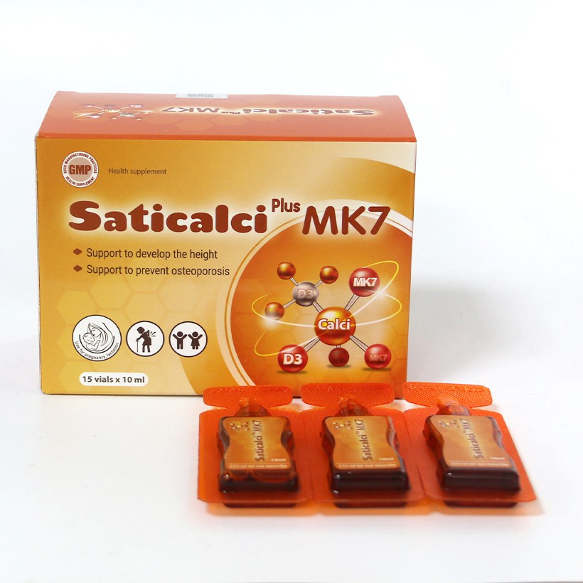 Saticalci Plus MK7.Giúp Tăng Chiều Cao,Phòng Ngừa Loãng Xương,Giảm Còi Xương Cho Bé