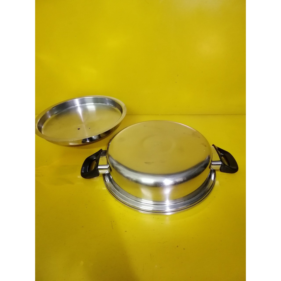 Nồi lẩu (chảo) inox nội địa Nhật (made in Japan), size 27cm, cao 7cm (mã 659), Dùng được bếp từ