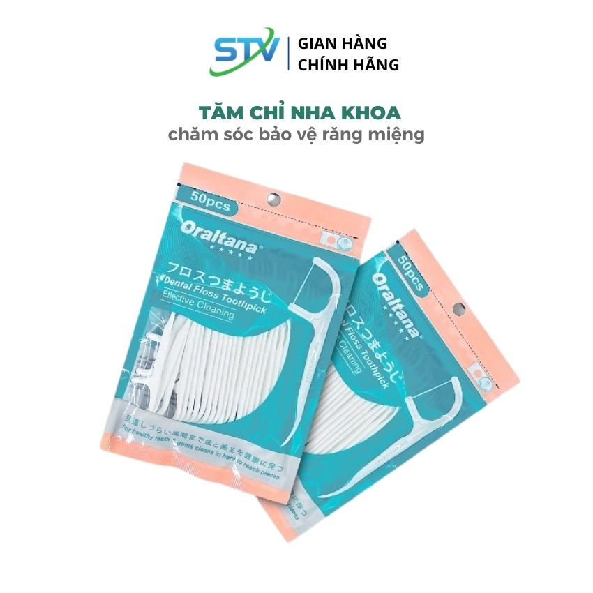 Tăm Chỉ Nha Khoa Oraltana Chất lượng Nhật Bản Túi 50 Cái Tiệt Trùng Chăm Sóc Răng Miệng