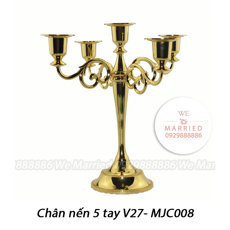 Chân Nến 5 Tay MJC 27cm (ảnh+clip thật)