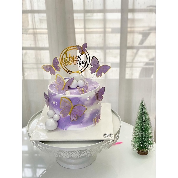 tem cắm Happy Birtday trang trí bánh, topper cake