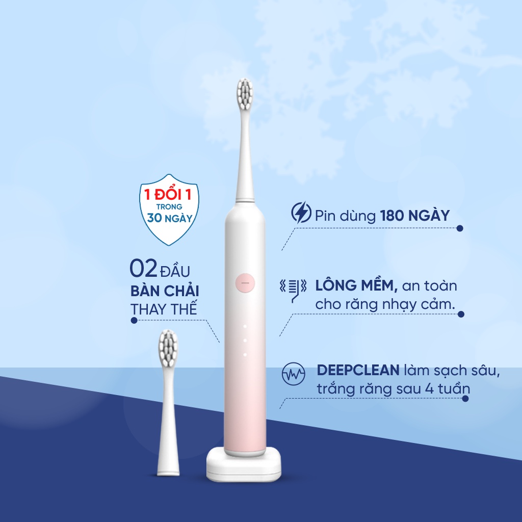 Bàn Chải Đánh Răng Lông Mềm, Công Nghệ Sóng Âm Sonic X7, Chải Sạch Mảng Bám Phù Hợp Cho Người Niềng Răng
