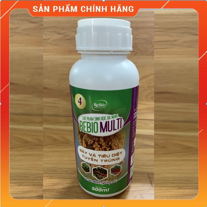 Chế phẩm  𝐑𝐄𝐁𝐈𝐎 𝐌𝐔𝐋𝐓𝐈 𝟒 𝟓𝟎𝟎𝐦𝐥 💥CHÍNH HÃNG💥  Đặc trị tuyến trùng hại rễ. Sử dụng cho cây ăn quả, cây có múi, cây hoa...